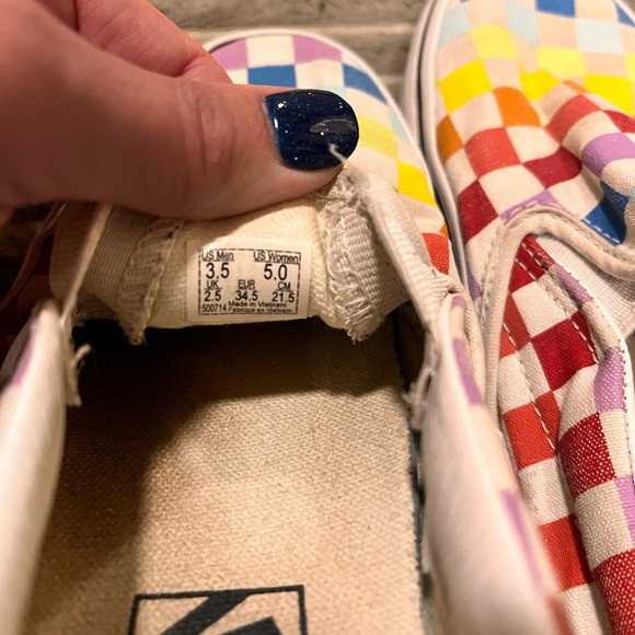 Multi-color classic checkered slip on  vans - Picture 5 of 5